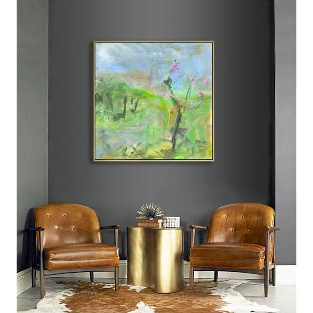 Magenta "Hakodate, Spring" by Trixie Pitts Large Abstract Landscape Oil Painting For Sale - Image 8 of 10