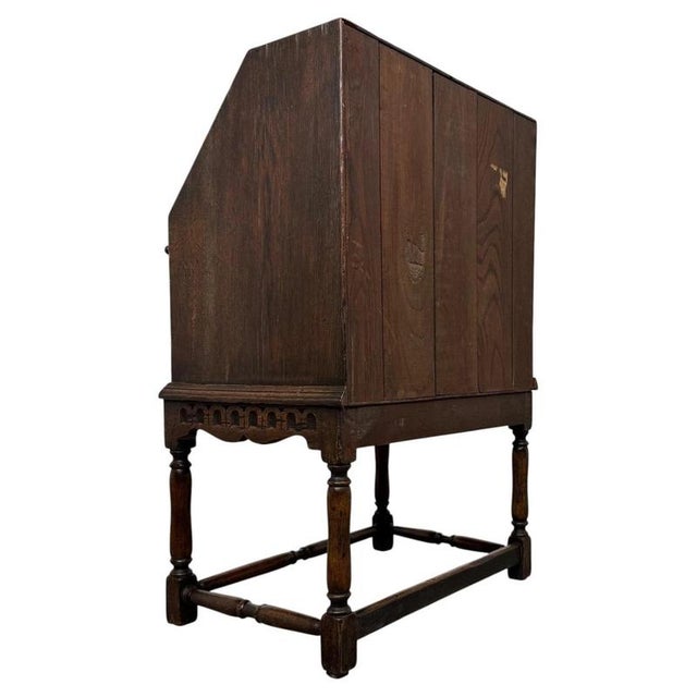 Vintage Writing Bureau in Oak For Sale - Image 11 of 14
