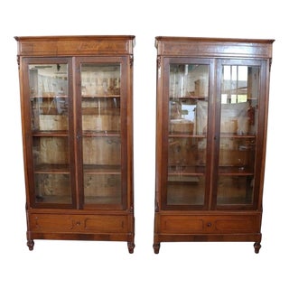 Antique Walnut Bookcases, 1800s, Set of 2 For Sale