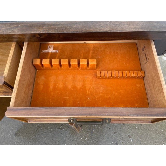 Bernhardt 1970s Art Deco Bernhardt Burl Wood Storage Cabinet For Sale - Image 4 of 12