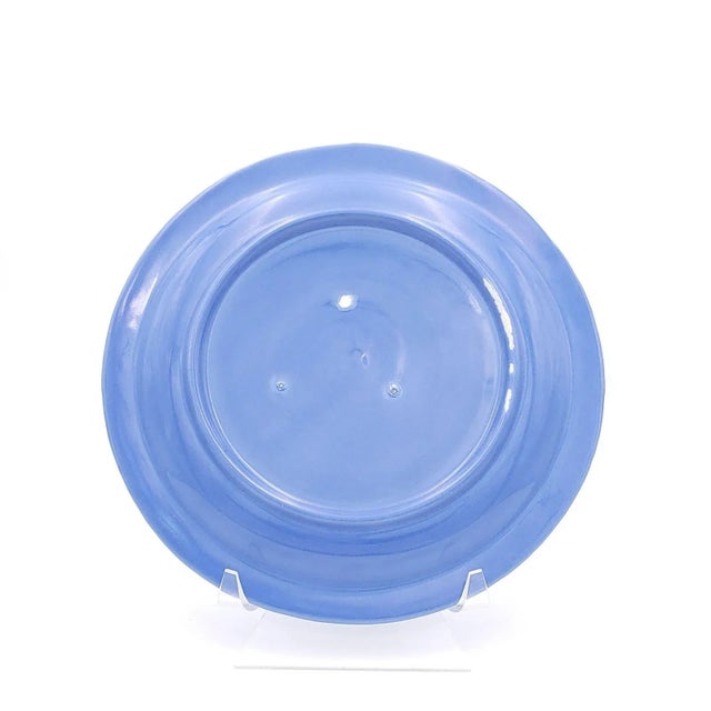 1910s Set of Twelve Rich Pale Blue Plates, Probably u.s.a., Circa 1910 For Sale - Image 5 of 6