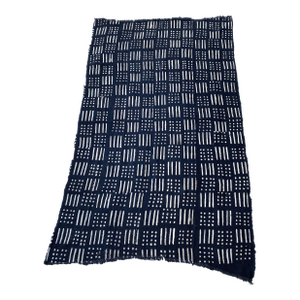 African Black and White Mud Cloth Textile Mali 58" by 35"