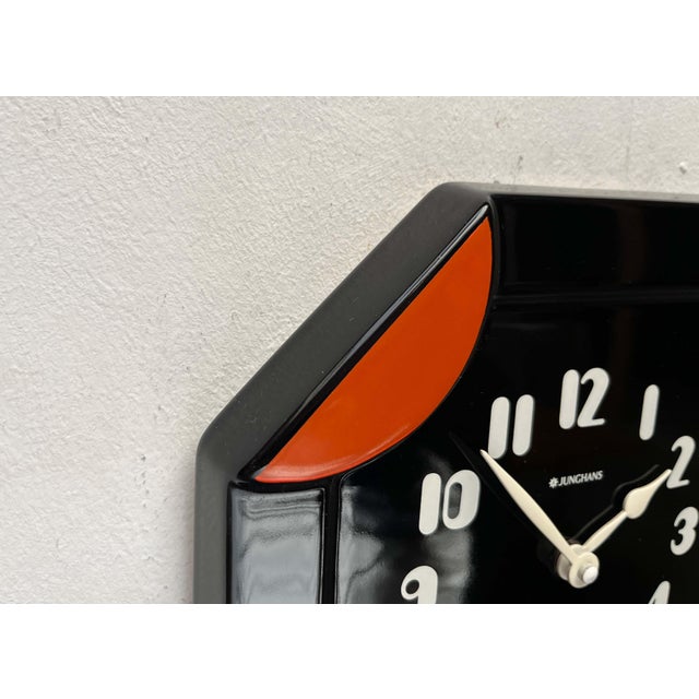 Vintage German Ceramic Wall Clock from Junghans, 1970s For Sale - Image 9 of 18