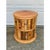 A gorgeous trompe l'oeil faux books embossed leather side table with storage Circa 1980s Measures: 19.13"W x 19.13"D x...