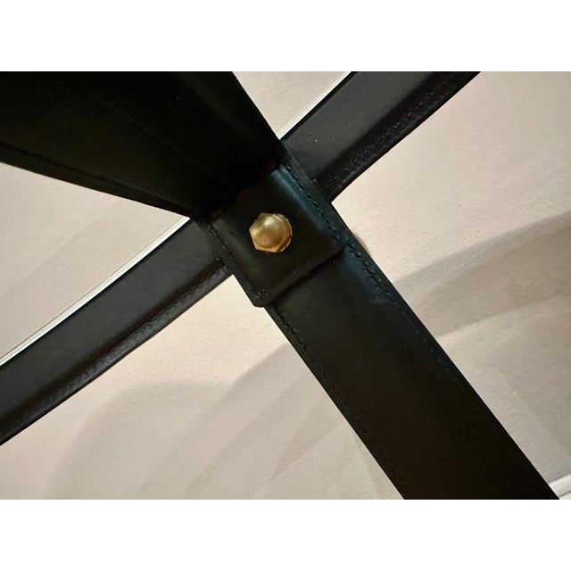 Circular Leather Coffee Table by Jaques Adnet for Gubi, 1990 For Sale - Image 4 of 11