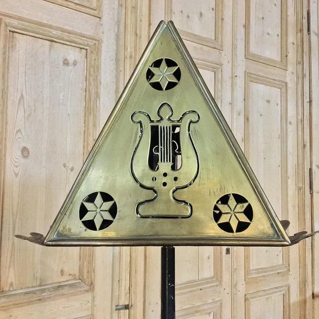 Brass 19th Century Wrought Iron & Brass Music Stand For Sale - Image 8 of 11