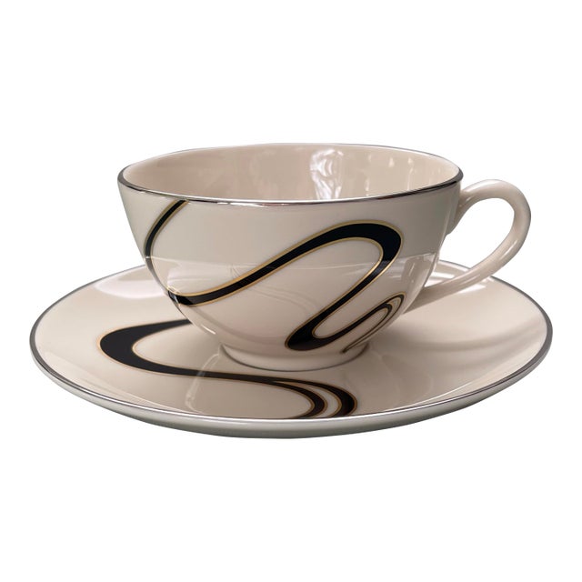 Late 20th Century Pickard Mirage Teacup & Saucer For Sale