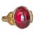 Mid 19th Century Victorian Large Gold Cabochon Garnet Ring Size 10 For Sale