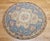 Vintage Round Needlepoint Area Rug, Handwoven Wool, Floral Pattern, Blue & Ivory, 4x4 For Sale - Image 9 of 9