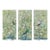 30"*60", Vintage Chinoiserie Floral Birds Garden Green Wallpaper Panel Wall Art, Set of 3, No Frame For Sale