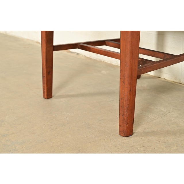 Antique Arts & Crafts Carved Walnut Banker's Chair, Circa 1920s For Sale - Image 9 of 12