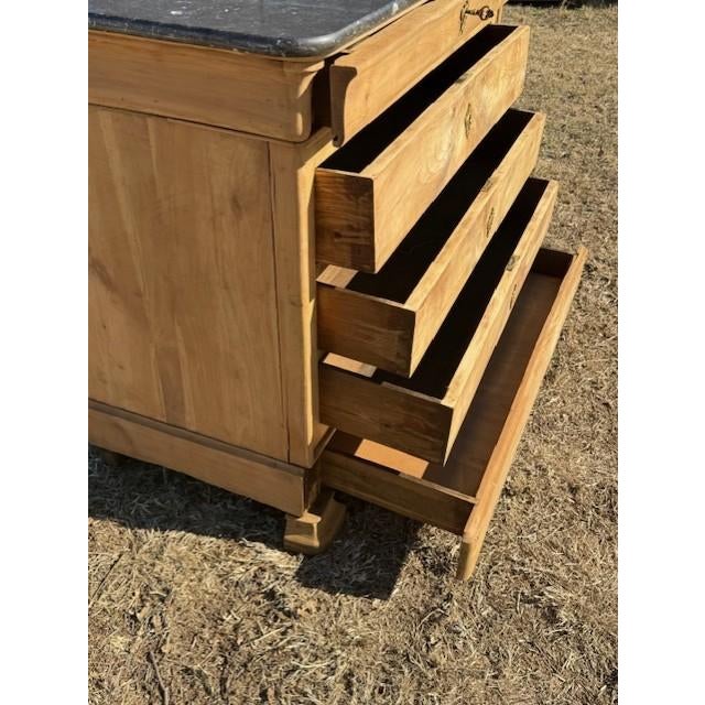 Wood 19th Century French Louis Philippe Bleached Marble Top Chest of Drawer / Commodes For Sale - Image 7 of 18
