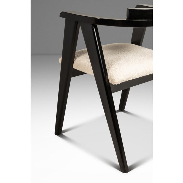 Set of Four (4) Bespoke Compass Dining Chairs in the Manner of Alan Gould for Knoll in Bouclé Upholstery, Usa, C. 1950's For Sale - Image 18 of 18