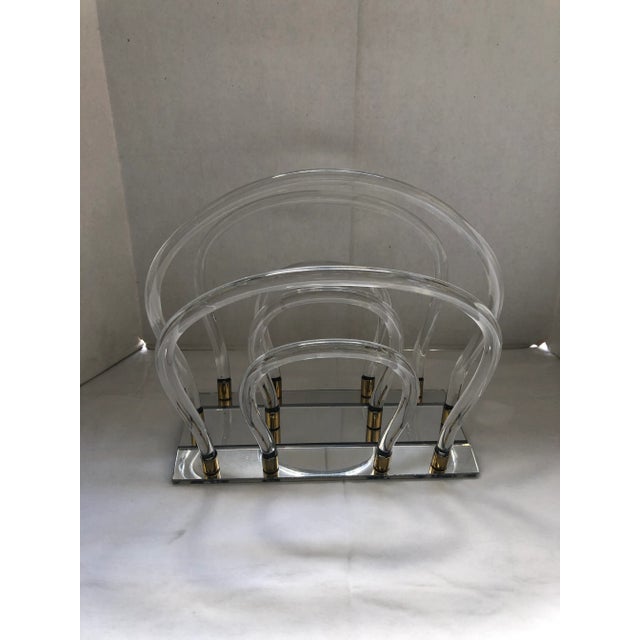 1960s Vintage Lucite Magazine Rack For Sale - Image 5 of 5