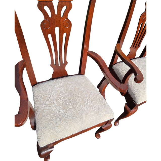 2 Pennsylvania House Cherry Dining Room Armchairs Chippendale Sheild Back For Sale - Image 9 of 14