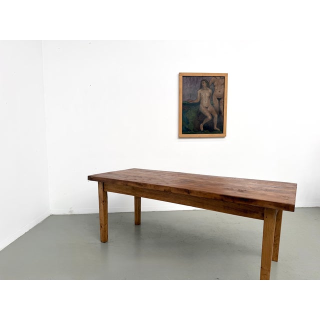 Wood Vintage Oak Table, 1950s For Sale - Image 7 of 18