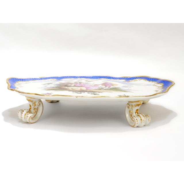 Late 19th Century Antique Helena Wolfsohn Dresden Porcelain Painted & Gilt Footed Tazza or Compote For Sale - Image 5 of 11