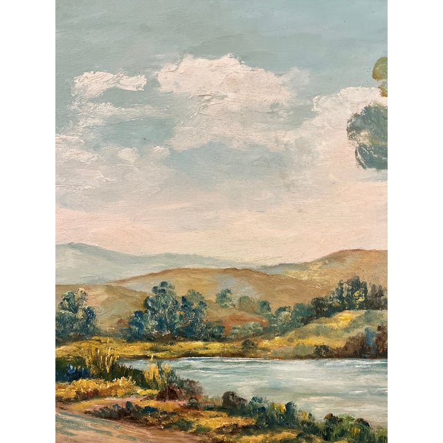 Vintage American Landscape Oil Painting. Signed For Sale - Image 9 of 10