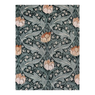 G P & J Baker Tulip & Jasmine Teal Fabric 1 7/8 Yards For Sale