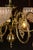 Brass Vintage Brass Chandelier With Etched Glass Shades For Sale - Image 8 of 9