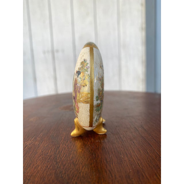 Japanese Early 20th Century Meiji Period Satsuma Mini Moon Vase With Fujisan Mark For Sale - Image 3 of 8