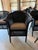 Wood Set of 5 Lamberts Black Wicker Arm Chairs With Custom Perennials Seat Cushions For Sale - Image 7 of 14