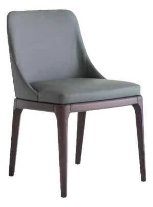 Antigona Anthracite Leather and Dark Oak Chair by Morica Design