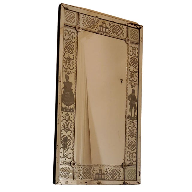 Antique Etched Glass Mirror Ex Collection: Elsie De Wolfe For Sale - Image 4 of 5