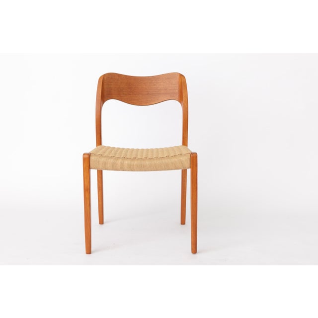 Brown Danish Model 71 Chairs in Teak by Niels Otto Møller for J.L. Møllers, Set of 8 For Sale - Image 8 of 17