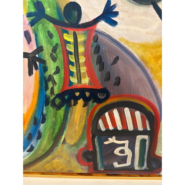 Colorful Abstract Expressionist Painting Attributed to Alan Davis For Sale In Miami - Image 6 of 8