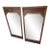 Pair of Vintage Mid Century Modern Walnut Geometric Wall Mirrors, 47" Tall For Sale
