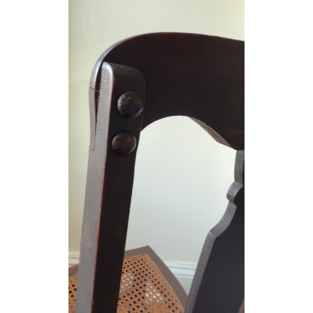 Late 19th Century Mission Armless Side Chair With Cane Seat For Sale - Image 9 of 13