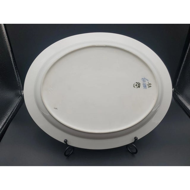 Bring timeless Danish elegance to your table with this **Vintage Royal Copenhagen Blue Fluted Plain Oval Serving...