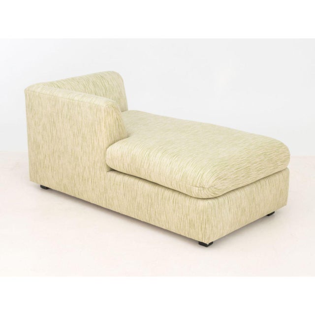 Cream Contemporary Upholstered Chaise Lounge For Sale - Image 8 of 10