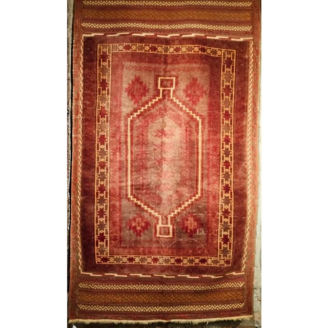 Textile Antique Baluch Tribal Area Rug, Wool Pile, Geometric Design For Sale - Image 7 of 12