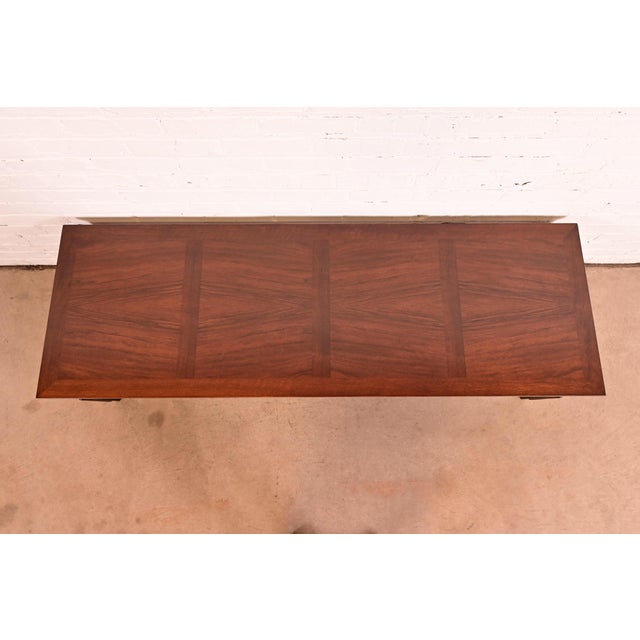 Baker Furniture French Regency Louis XVI Carved Walnut Coffee Table or Cocktail Table, Newly Refinished For Sale In South Bend - Image 6 of 15