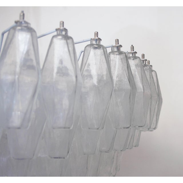 Italian 21st Century Clear Murano Poliedri Chandelier or Flush Mount by Fabio LTD For Sale - Image 3 of 7