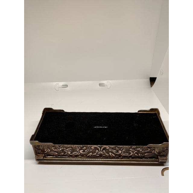 1990s Godinger Silver Silverplate Floral Scrollwork Jewelry Box For Sale - Image 9 of 13