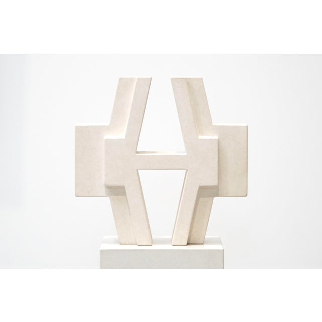 Fantastic geometric abstract or constructivist sculpture by Belgian artist Renaat Ramon, titled 'Interieur' and executed...