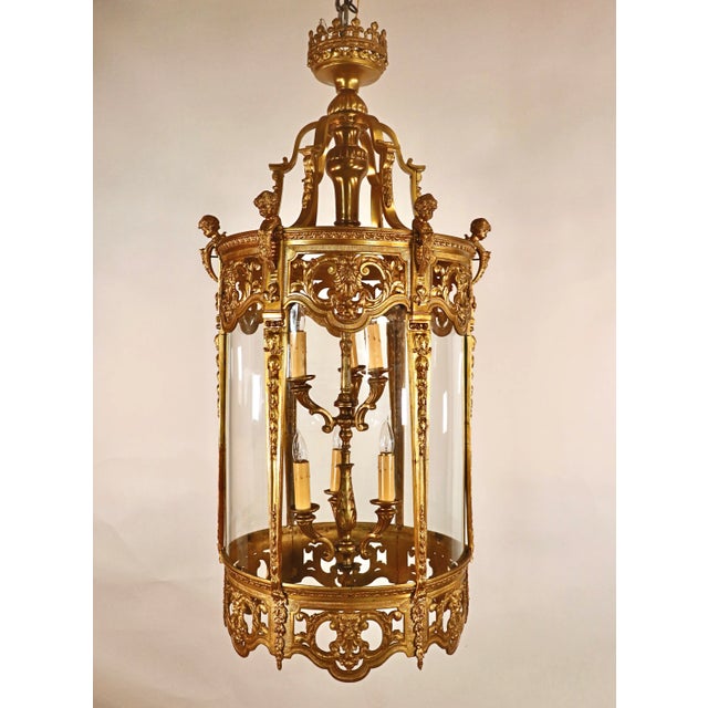 Late 19th Century French Louis XVI Style Gilt Bronze Lantern For Sale - Image 13 of 13