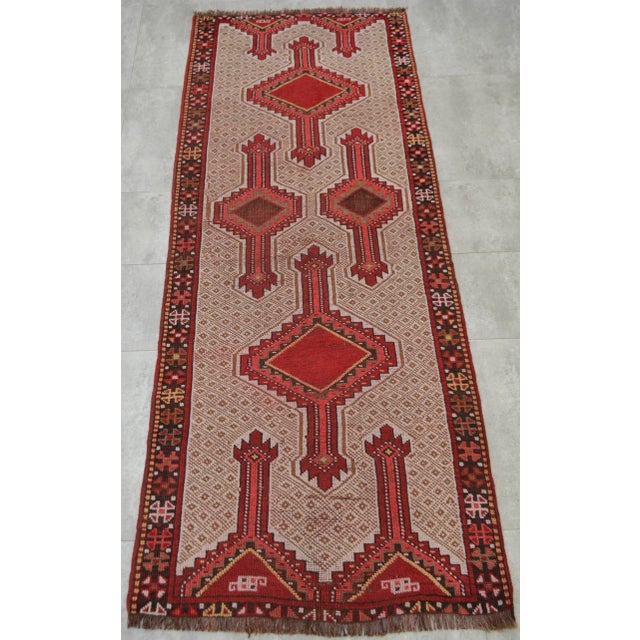 Vintage Turkish Hand Knotted Runner Rug - 2′10″ X 7′1″ For Sale - Image 5 of 9