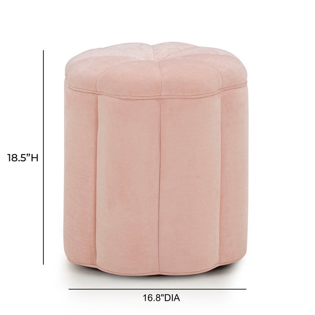 2020s Fleur Pink Storage Ottoman For Sale - Image 5 of 5