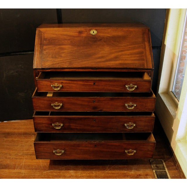 Late 18th Century Circa 1780-1800 George III Slant Front Bureau or Desk For Sale - Image 5 of 10