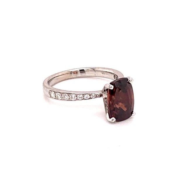 Diamond Tourmaline Rubellite Ring 6.75 18k Gold 4.01 Tcw Women Certified For Sale - Image 12 of 15