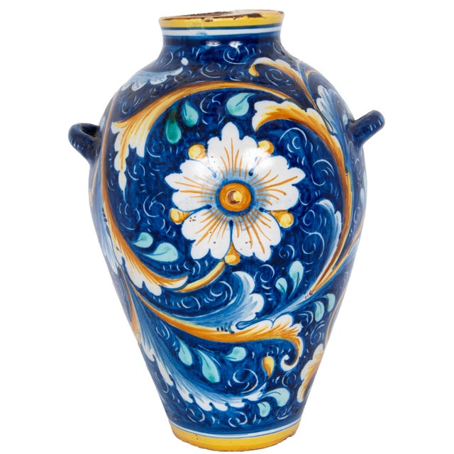 Early 18th Century Pair Antique 18thC Italian Majolica Pottery Portrait Vases Apothecary Jars 1700 For Sale - Image 5 of 18