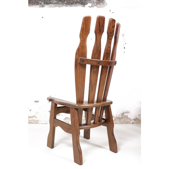 Mid-Century Brutalist Oak Dining Room Chairs, 1960s, Set of 4 For Sale - Image 13 of 18