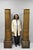 Antique Art Deco 75" Tall Wooden Fluted Columns with Geometric Chevron Skyscraper Carved Motif - a Pair. These stunning...
