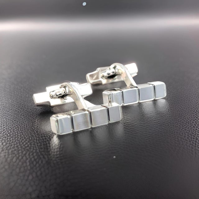 Contemporary 1990s George Jensen Estate Mens Cufflinks Silver, 2 Pieces For Sale - Image 3 of 12