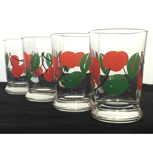 Vintage Cherry Patterned Juice Glasses Set of 4 Chairish