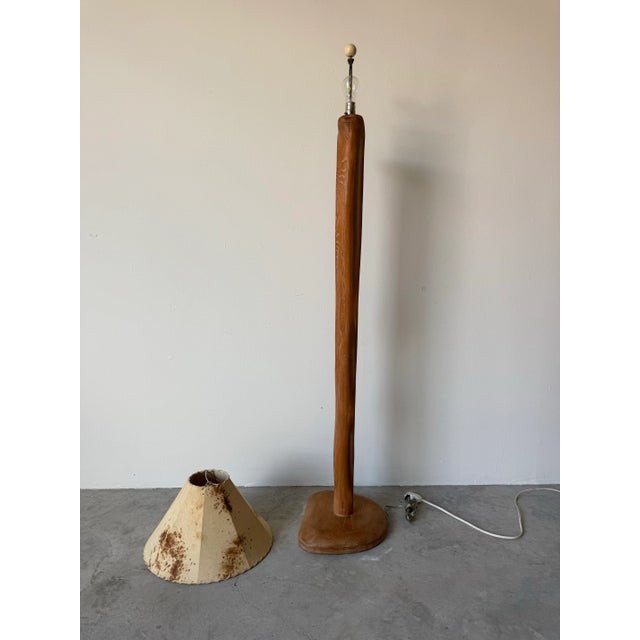 Yasha Heifetz Organic Biomorphic Carved Oak Sculptural Floor Lamp With Original - Sold For Sale - Image 12 of 12